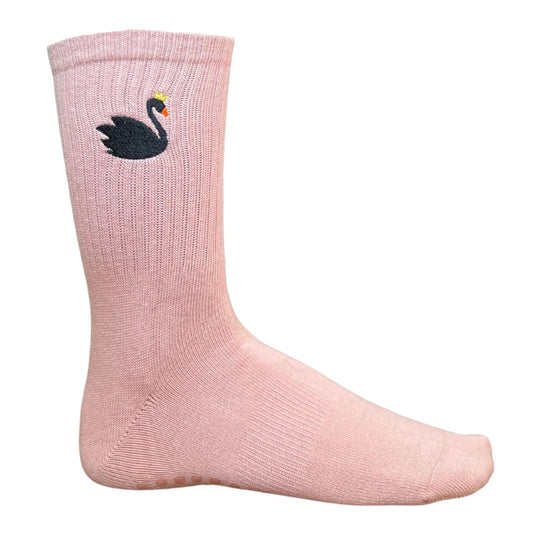 HEXSOX - Embroidered Crew Socks - Black Swan Queen
